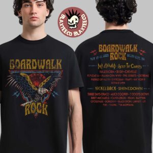 Boardwalk Rock 2025 Ocean City MD On May 17-18 2025 Eagle Lineup Two Sided Unisex T-Shirt