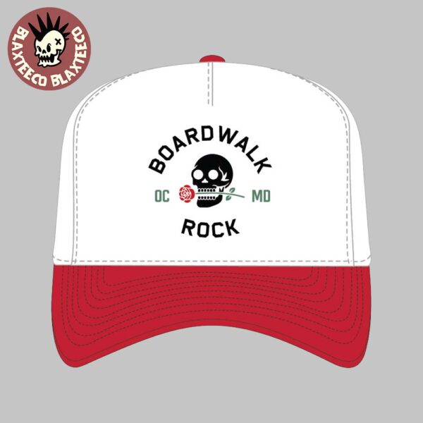 Boardwalk Rock 2025 Ocean City MD On May 17-18 2025 Skull And Rose A-Frame Hat