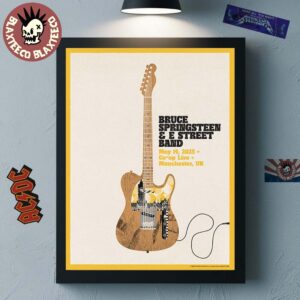Bruce Springsteen And E Street Band Manchester UK 2025 Night 1 Poster At Co-op Live On May 14 2025 On Tour Home Decor Poster Canvas