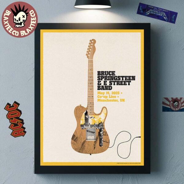 Bruce Springsteen And E Street Band Manchester UK 2025 Night 1 Poster At Co-op Live On May 14 2025 On Tour Home Decor Poster Canvas