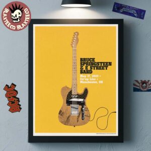 Bruce Springsteen And E Street Band Manchester UK 2025 Night 2 Poster At Co-op Live On May 17 2025 On Tour Home Decor Poster Canvas