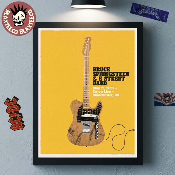 Bruce Springsteen And E Street Band Manchester UK 2025 Night 2 Poster At Co-op Live On May 17 2025 On Tour Home Decor Poster Canvas