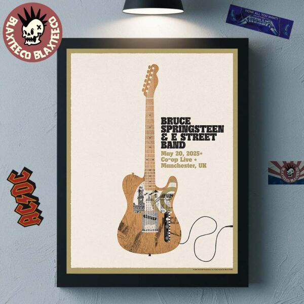 Bruce Springsteen And E Street Band Manchester UK 2025 Night 3 Poster At Co-op Live On May 20 2025 On Tour Home Decor Poster Canvas