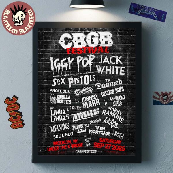 CBGB Festival 2025 Lineup In Brooklyn New York At Under The K Bridge On September 27 2025 Home Decor Poster Canvas