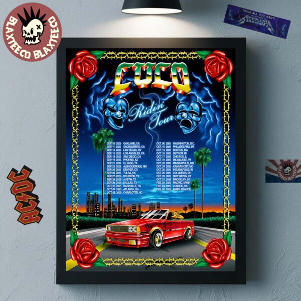 CUCO Ridin’ Tour 2025 North American Schedule Cities Dates Home Decor Poster Canvas