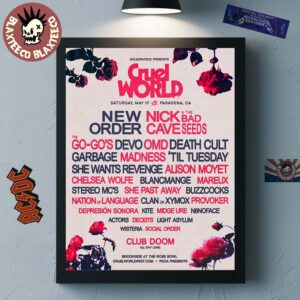 Cruel World 2025 Festival Brookside Golf Course Pasadena CA At The Rose Bowl On May 17 2025 Lineup Poster Canvas