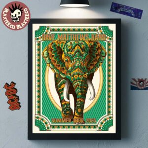 Dave Matthews Band Summer Tour 2025 Mandala Elephant Artwork Home Decor Poster Canvas