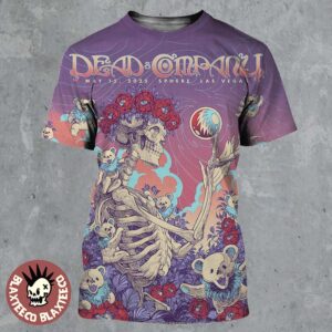 Dead And Company Poster For Show Tonight At Sphere Las Vegas On May 15 2025 Cosmic Skeleton Art by Diego Andrade All Over Print Shirt