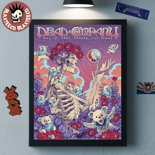 Dead And Company Poster For Show Tonight At Sphere Las Vegas On May 15 2025 Cosmic Skeleton Art by Diego Andrade Home Decor Poster Canvas