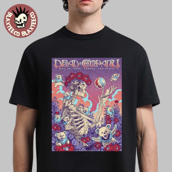 Dead And Company Poster For Show Tonight At Sphere Las Vegas On May 15 2025 Cosmic Skeleton Art by Diego Andrade Unisex T-Shirt