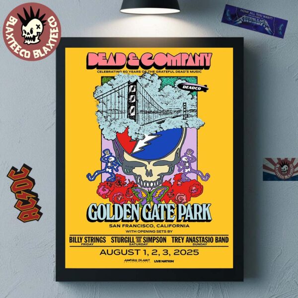 Dead And Company Return To San Francisco California At Golden Gate Park On August 1 2 3 2025 Wall Decor Poster Canvas