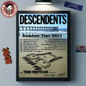 Descendents Summer Tour 2025 North America Schedule Cities Dates Home Decor Poster Canvas