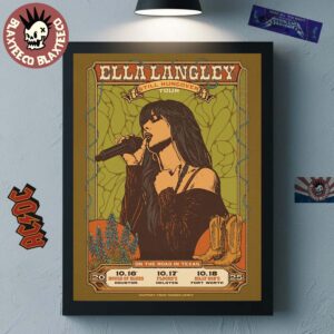 Ella Langley On The Road In Texas 2025 On October 2025 Still Hungover Tour Wall Decor Poster Canvas