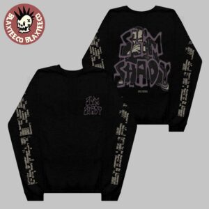 Eminem The Marshall Mathers LP 25th Anniversary Graffiti Slim Shady Black Crewneck Sweatshirt