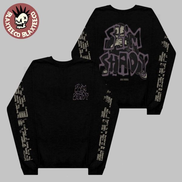 Eminem The Marshall Mathers LP 25th Anniversary Graffiti Slim Shady Black Crewneck Sweatshirt