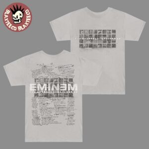 Eminem The Marshall Mathers LP 25th Anniversary Scribble Grey Two Sided Unisex T-Shirt