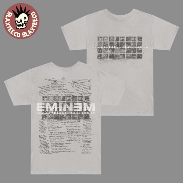 Eminem The Marshall Mathers LP 25th Anniversary Scribble Grey Two Sided Unisex T-Shirt