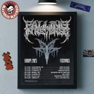 Falling In Reverse Europe 2025 Summer Festivals Tour Dates Poster Canvas For Home Decorations