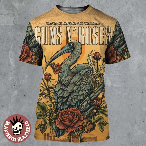 Guns N Roses Abu Dhabi 2025 Concert Poster At UAE Etihad Arena On May 27 2025 All Over Print Shirt