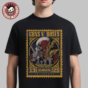 Guns N Roses Bangkok Thailand 2025 Official Venue Poster At Thunder Dome On May 13 2025 Stamp Style Art Unisex T-Shirt