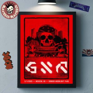 Guns N Roses Concert Poster For Incheon Korea At Songdo Moonlight Park On May 1 2025 Lithograph World Tour Home Decor Poster Canvas