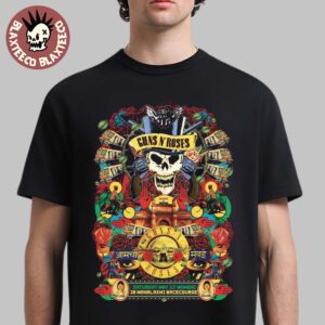 Guns N Roses Mumbai 2025 Concert Poster In Mahalaxmi Racecourse On May 17 2025 Unisex T-Shirt