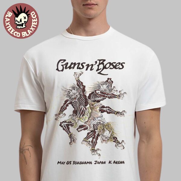 Guns N Roses Poster For Show In Yokohama Japan At K Arena On May 5 2025 Lithograph Yokai Oni Artwork Essentials T-Shirt