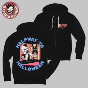 Ice Nine Kills A Work Of Art Cut In Half Halfway To Halloween Two Sided Zip Hoodie