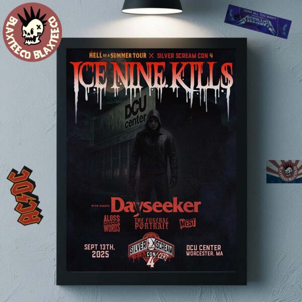 Ice Nine Kills Hell Of A Summer Tour 2025 X Silver Scream Con 4 In Worcester MA At DCU Center On September 13 2025 Home Decor Poster Canvas