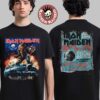 Iron Maiden Run For Your Lives World Tour 2025 Merch Tee Tour Schedule Powerslave Two Sided Unisex T-Shirt