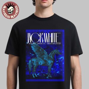Jack White Denver Colorado Night 2 Concert Poster At Mission Ballroom On May 9 2025 Pegasus Artwork Essentials T-Shirt