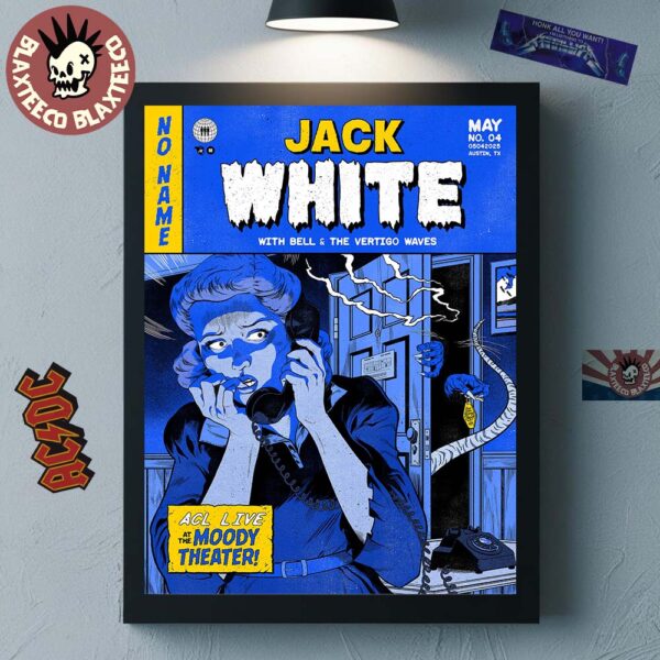 Jack White Poster For Austin Texas Night 1 At The Moody Theater On May 4 2025 No Name Tour Home Decor Poster Canvas