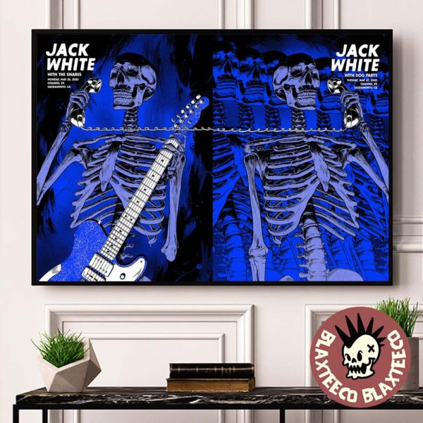 Jack White Sacramento California 2025 Night 1 And 2 Combined Poster At Channel 24 On May 27 2025 Home Decor Poster Canvas