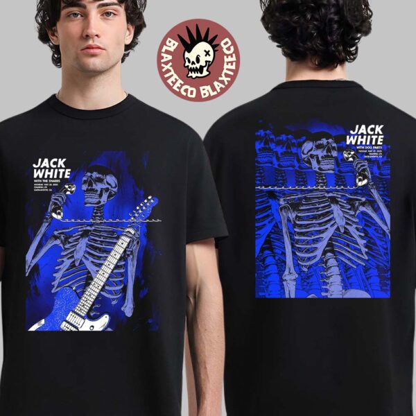 Jack White Sacramento California 2025 Night 1 And 2 Combined Poster At Channel 24 On May 27 2025 Two Sided Unisex T-Shirt