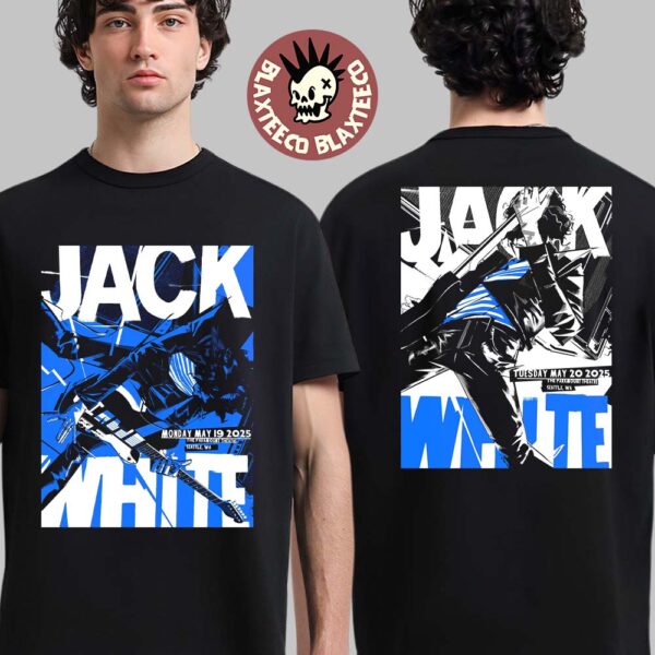 Jack White Seattle Washington Night 1 And 2 Combined Poster At the Paramount Theatre On May 19 And 20 2025 Two Sided Unisex T-Shirt