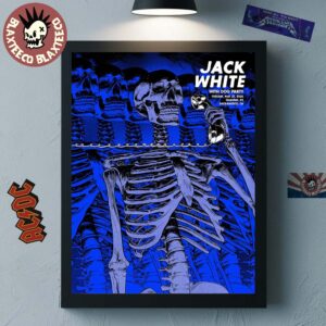 Jack White With Dog Party Poster For Sacramento CA Night 2 At Channel 24 On May 27 2025 Home Decor Poster Canvas