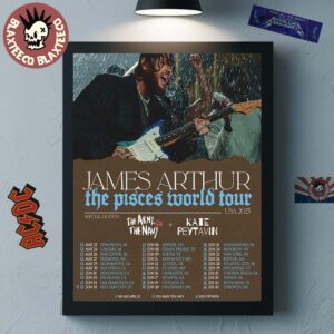 James Arthur The Pisces World Tour USA 2025 Schedule Tour Dates Home Decor Poster Canvas