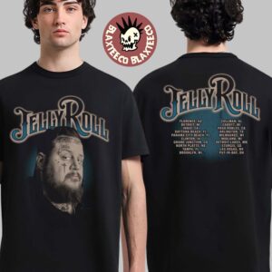 Jelly Roll The Beautiful Broken Great Northern Tour 2025 Blue Portrait Tour Two Sided Tee