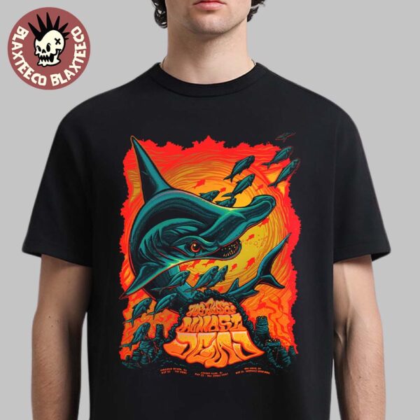 Joe Russo’s Almost Dead Gig Poster For Virginia Beach VA At The Dome On May 22 Asbury Park NJ At Stone Pony On May 23 And New Haven CT At Westville On May 24 2025 Hammerhead Shark Art Unisex T-Shirt