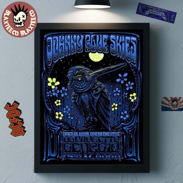 Johnny Blue Skies Alpharetta Georgia 2025 Concert Poster At Ameris Bank Amphitheatre On May 17 2025 Broken-Hearted Bird Art Home Decor Poster Canvas