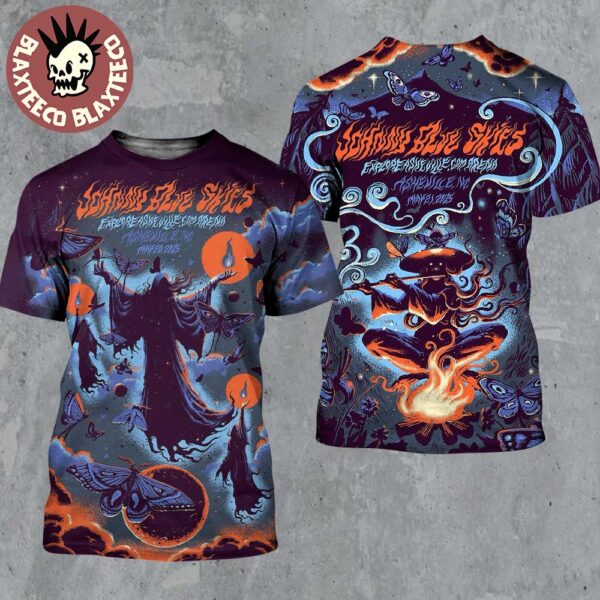 Johnny Blue Skies Asheville North Carolina 2025 Night 1 And 2 Combined Poster At Exploreasheville.com Arena On May 20 And 21 2025 Two Sided All Over Print Shirt