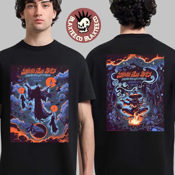 Johnny Blue Skies Asheville North Carolina 2025 Night 1 And 2 Combined Poster At Exploreasheville.com Arena On May 20 And 21 2025 Two Sided T-Shirt