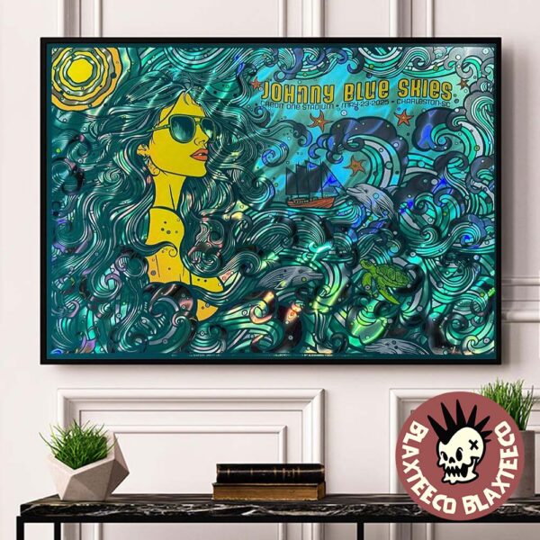 Johnny Blue Skies Charleston South Carolina 2025 Concert Poster At Credit One Stadium On May 23 2025 Home Decor Poster Canvas