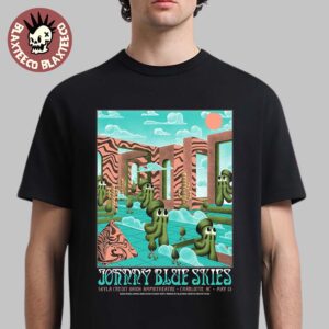 Johnny Blue Skies Gig Poster For Show In Charlotte North Carolina At Skyla Credit Union Amphitheatre On May 13 2025 Unisex T-Shirt