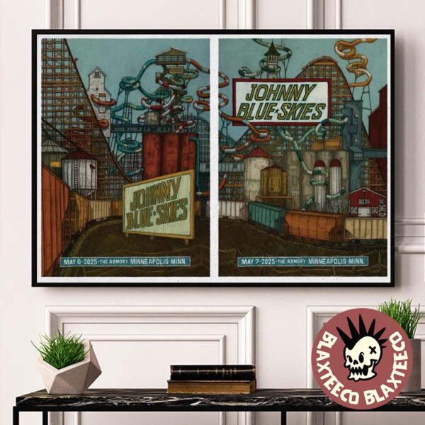 Johnny Blue Skies The Armory 2025 In Minneapolis MN On May 6 And 7 2025 Roller Coaster Art Landscape Home Decor Poster Canvas
