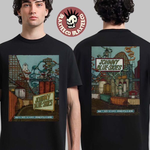 Johnny Blue Skies The Armory 2025 In Minneapolis MN On May 6 And 7 2025 Roller Coaster Art Two Sided Unisex T-Shirt
