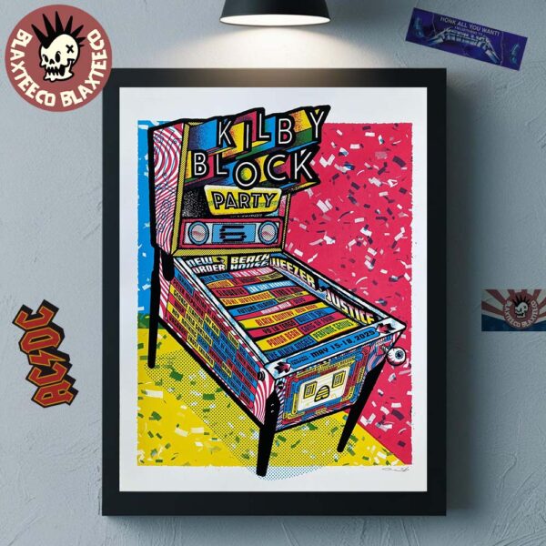 Kilby Block Party Festival 2025 The Return Fourth Year In A Row On May 15-18 2025 In Salt Lake City Lineup Pinball Machine Art Home Decor Poster Canvas