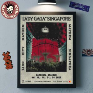 Lady Gaga Mayhem Singapura 2025 In Singapore Lion City At National Stadium On May 18 19 21 24 2025 Home Decor Poster Canvas