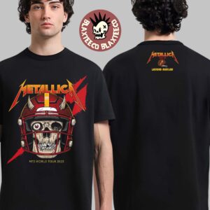 Metallica M72 Landover 2025 Pop Up Shop Tee For Landover Maryland At Northwest Stadium On May 28 2025 Washington Commanders Skull With Helmet Art Two Sided T-Shirt