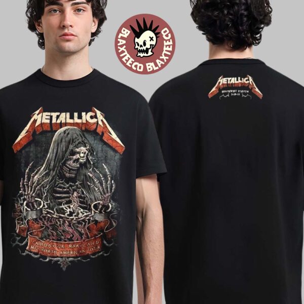 Metallica M72 Landover 2025 Venue Tee In Landover Maryland At Northwest Stadium On May 28 2025 The Chained Skeleton Art Two Sided Unisex T-Shirt
